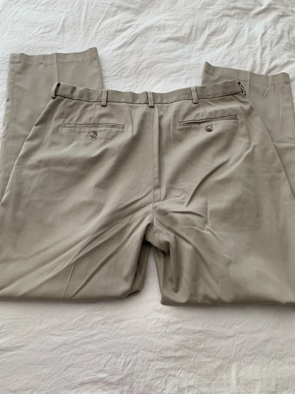 Men's Tailored Light Taupe Dress Pants 38x32 Cotton Office